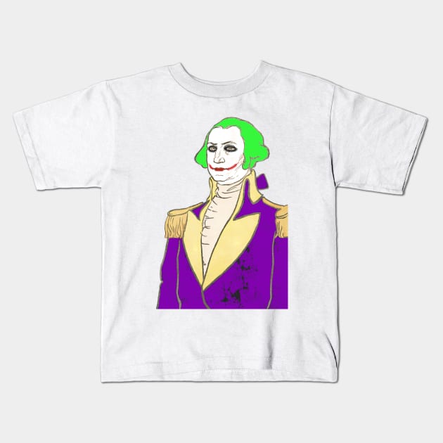 First president George Washington clown makeup anarchy society Kids T-Shirt by Captain-Jackson